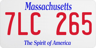 MA license plate 7LC265