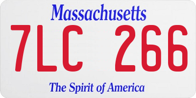 MA license plate 7LC266