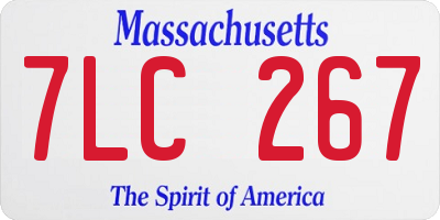 MA license plate 7LC267