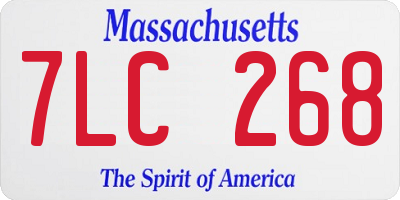 MA license plate 7LC268