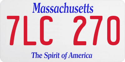 MA license plate 7LC270