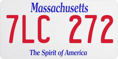 MA license plate 7LC272