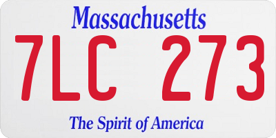MA license plate 7LC273