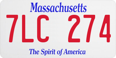 MA license plate 7LC274