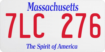 MA license plate 7LC276
