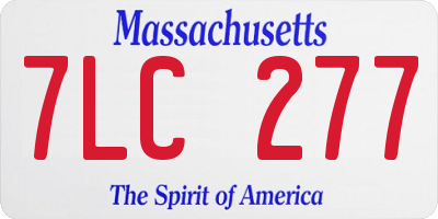 MA license plate 7LC277