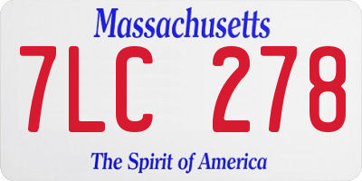 MA license plate 7LC278