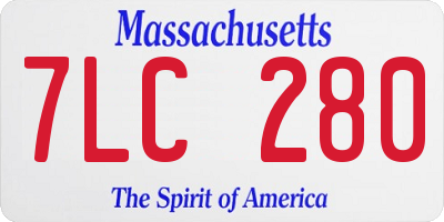 MA license plate 7LC280
