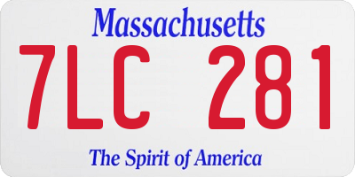MA license plate 7LC281