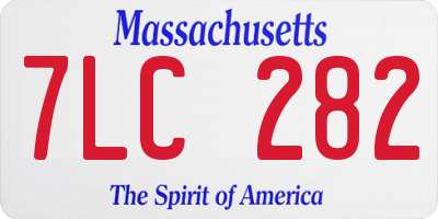 MA license plate 7LC282