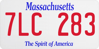 MA license plate 7LC283