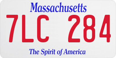 MA license plate 7LC284