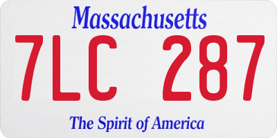 MA license plate 7LC287