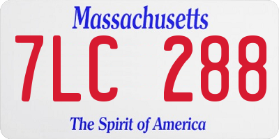 MA license plate 7LC288
