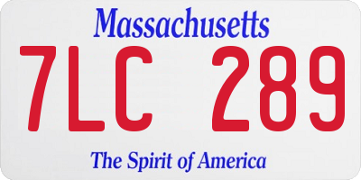 MA license plate 7LC289