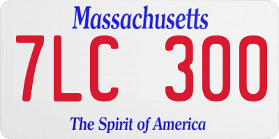MA license plate 7LC300