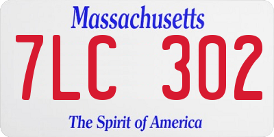 MA license plate 7LC302