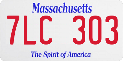 MA license plate 7LC303