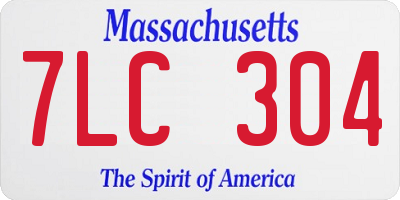 MA license plate 7LC304