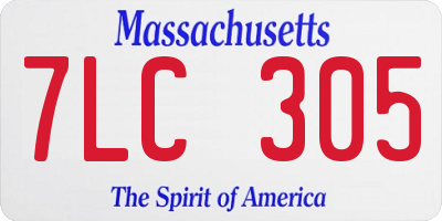 MA license plate 7LC305