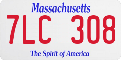 MA license plate 7LC308