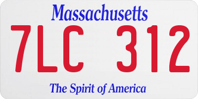 MA license plate 7LC312