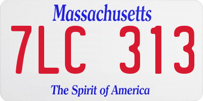 MA license plate 7LC313