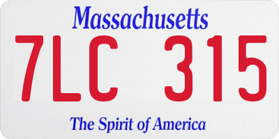 MA license plate 7LC315