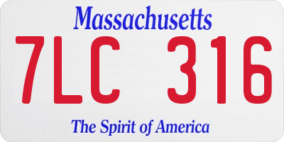 MA license plate 7LC316