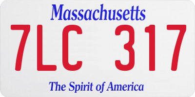 MA license plate 7LC317