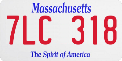MA license plate 7LC318