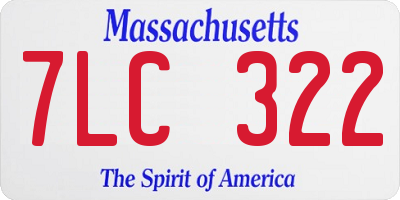 MA license plate 7LC322