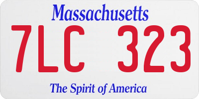 MA license plate 7LC323
