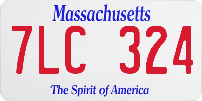 MA license plate 7LC324