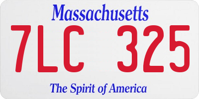 MA license plate 7LC325