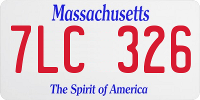 MA license plate 7LC326
