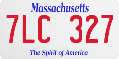 MA license plate 7LC327