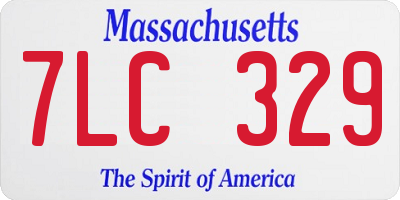 MA license plate 7LC329