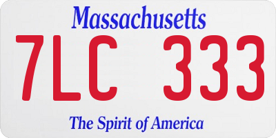 MA license plate 7LC333