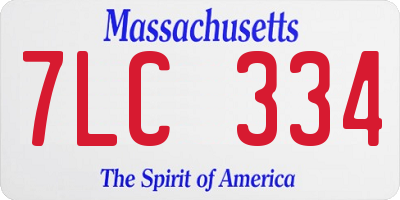 MA license plate 7LC334
