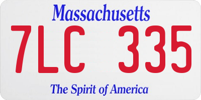 MA license plate 7LC335