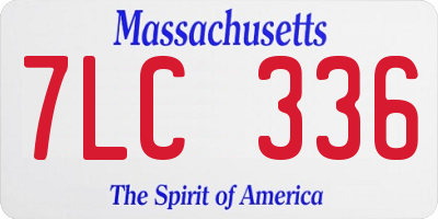 MA license plate 7LC336