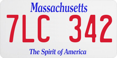 MA license plate 7LC342
