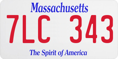 MA license plate 7LC343