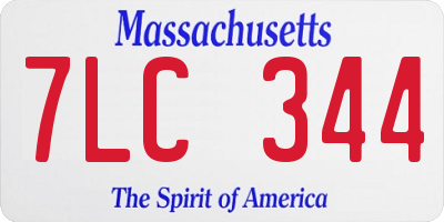 MA license plate 7LC344