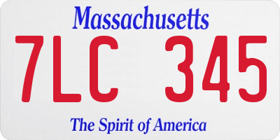 MA license plate 7LC345