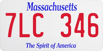 MA license plate 7LC346