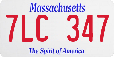 MA license plate 7LC347