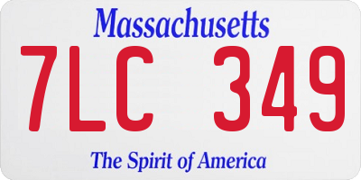 MA license plate 7LC349