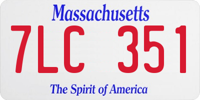 MA license plate 7LC351